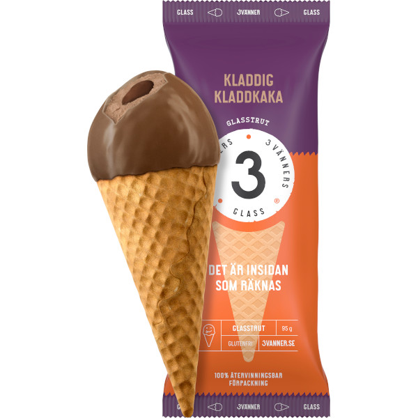 3 Vänners Glass Glasstrut Kladdig Kladdkaka