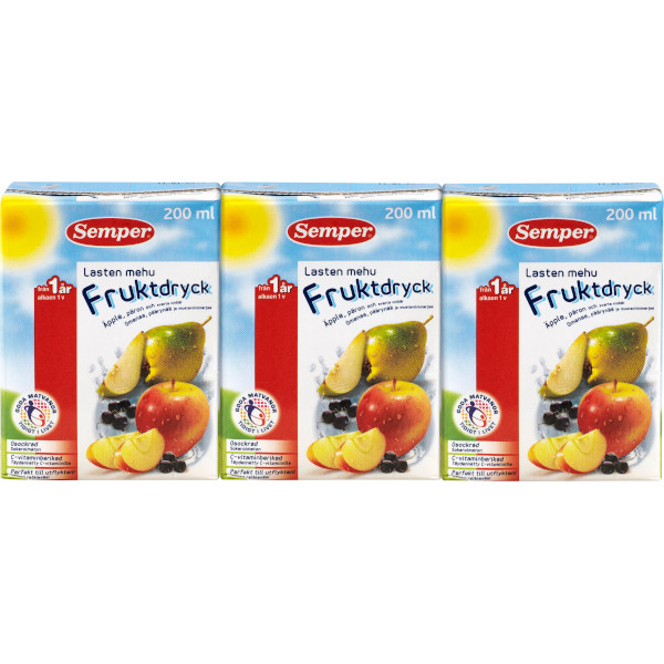 Semper Fruktdryck Äpple/Päron/Svarta Vinbär