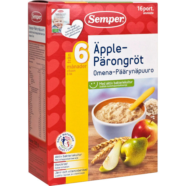 Semper Äpple-Pärongröt 6mån