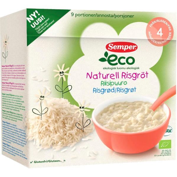 Semper Risgröt Naturell Ekologisk 4mån