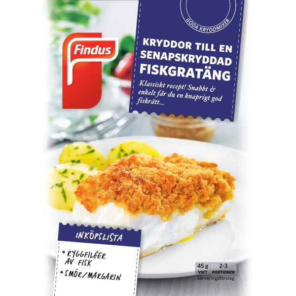 Findus Kryddmix Senapskryddad Fiskgratäng