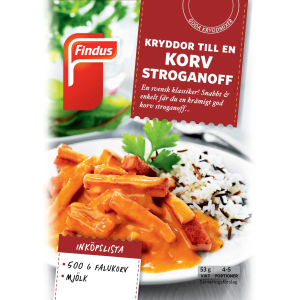 Findus Kryddmix Korv Stroganoff