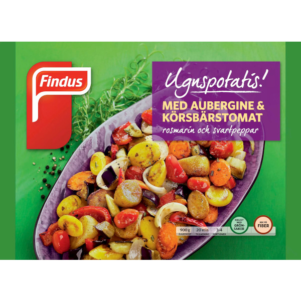 Findus Ugnspotatis Aubergine & Körsbärstomat