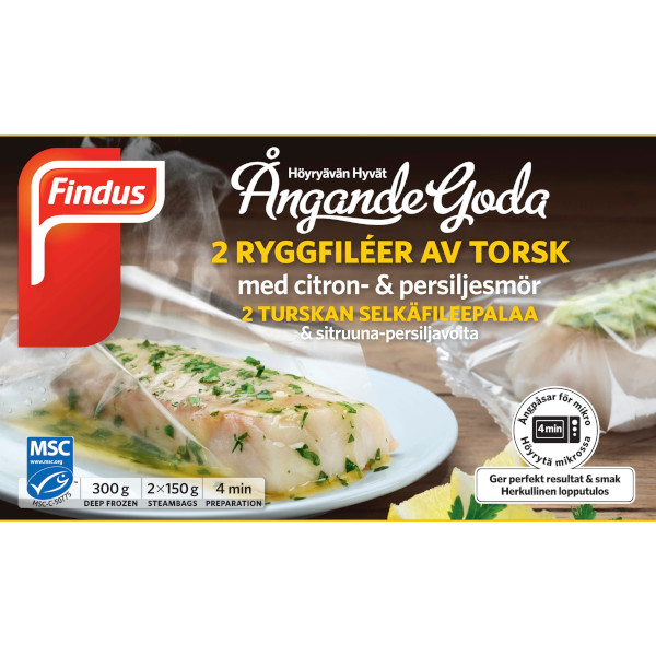 Findus Ryggfiléer Torsk Ångpåse Citron & Persiljesmör