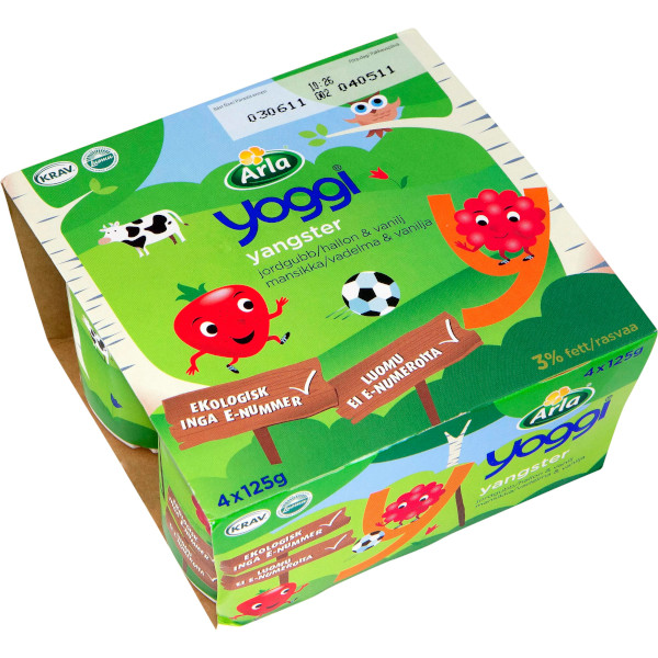 Yoggi Fruktyoghurt Yangster Jordgubb/Hallon & Vanilj
