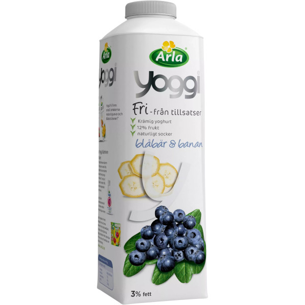 Yoggi Fruktyoghurt Fri Blåbär & Banan