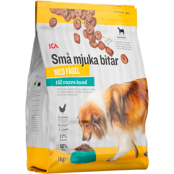 ICA Helfoder Vuxen Hund Små Mjuka Bitar Fågel