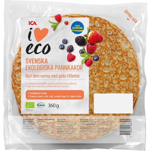 ICA I Love Eco Pannkakor Ekologiska