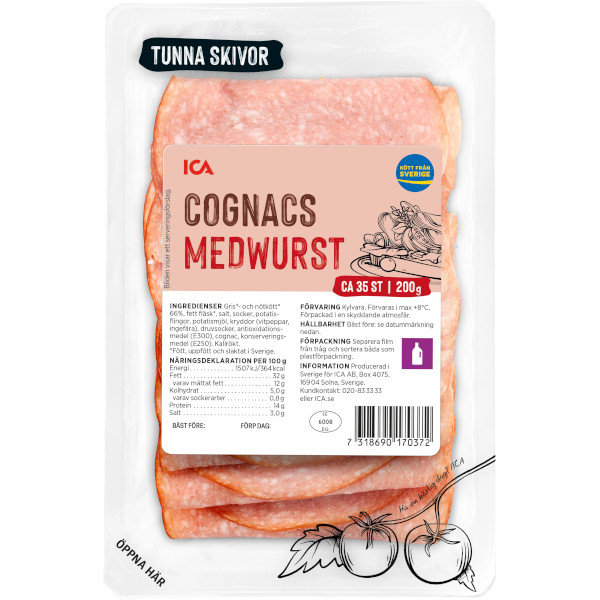 ICA Cognacsmedwurst Tunna Skivor