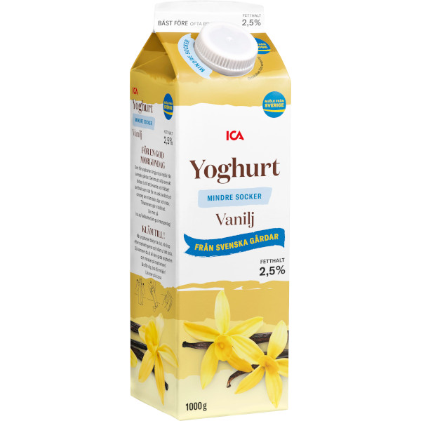 ICA Yoghurt Vanilj Mindre Socker