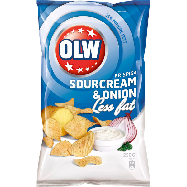 OLW Chips Sourcream & Onion Less Fat