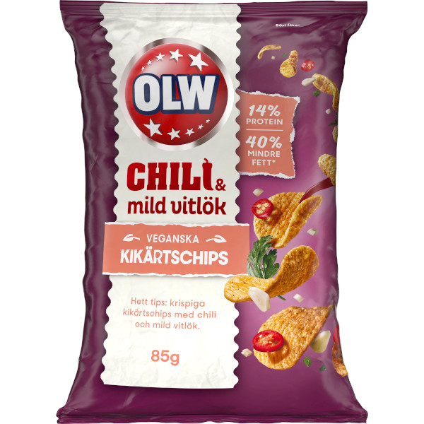 OLW Kikärtschips Chili & Mild Vitlök