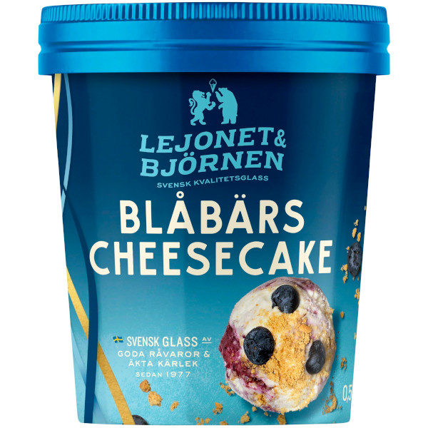 Lejonet & Björnen Glass Blåbärscheesecake