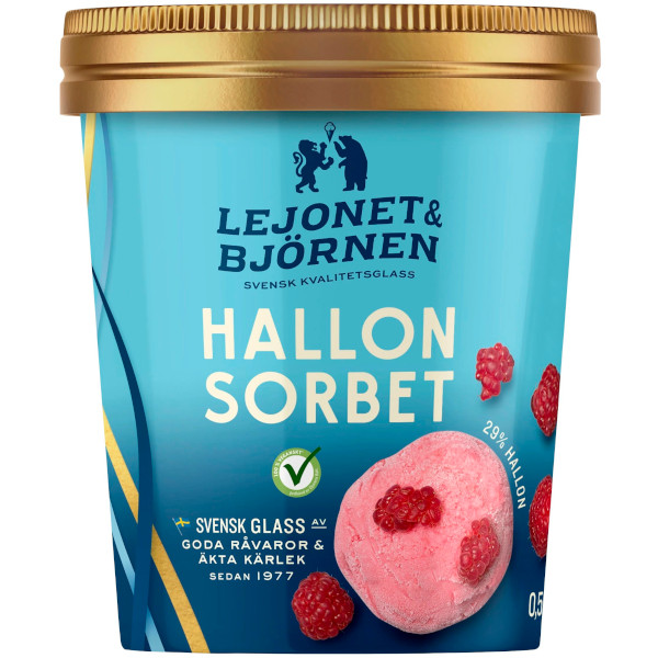 Lejonet & Björnen Hallonsorbet