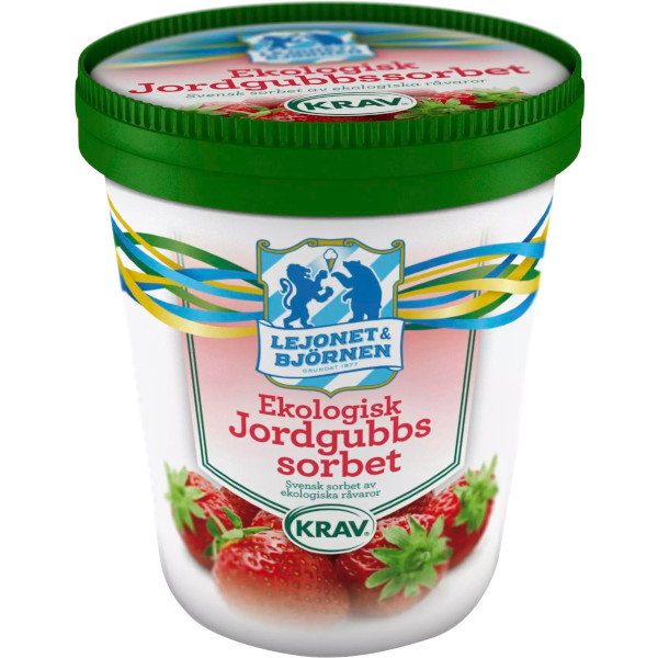 Lejonet & Björnen Jordgubbssorbet Ekologisk